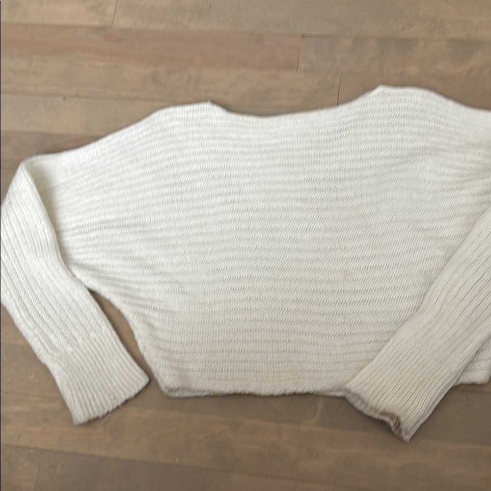 Elegant Off-the-Shoulder Cream Sweater